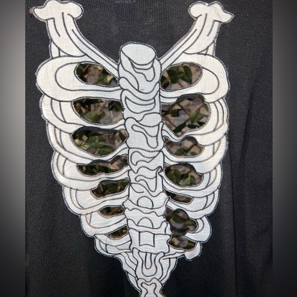 Genuine Y2K Teenage Runaway Skeleton Ribcage Back Cutout Cardigan - Picture 3 of 4